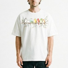 Cute Colorful Birds Branch T-Shirt Adorable Bird Family Tee