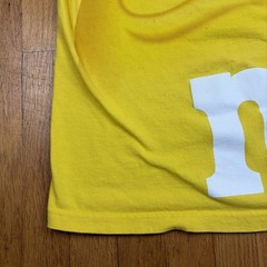 2009 M&Ms Yellow M&M Graphic T Shirt Size Large All Over Print AOP Short Sleeve