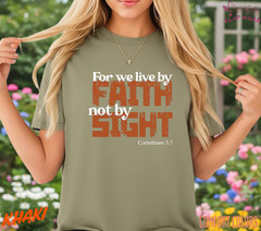 Unisex For We Live By Faith T-Shirt, Men T shirt,Women T shirt Gift ReligionTop