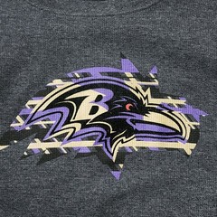 NFL Pro Line Baltimore Ravens Mens 3XL Waffle Long Sleeve Shirt Gray Logo