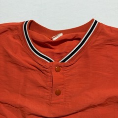 DeLong USA Vintage Nylon Pullover Shirt Medium Orange Black Stripe Drawstring
