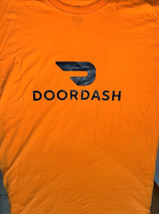 DoorDash Front & Back Food Delivery Driver ORANGE Short Sleeve 2XL Shirt *RARE*