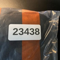 Stussy T-Shirt Mens Medium Gray Orange Wide Stripe Crewneck Logo Long Sleeve