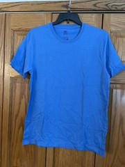 Blue T-Shirt Cotton Blend Unisex Large Dist Rict Perfect New No Tags