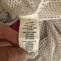 TOF Paris Mesh Tank Top Large 40-42″ chest Gently worn 86% polyamide/14% elastan