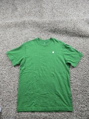 Apple T Shirt Medium Green Short Sleeve Crew Neck Cotton Graphic Employee