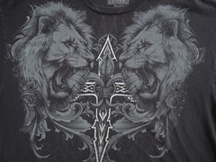 VINTAGE MMA Elite Shirt Mens 2XXL XXL Black Graphic Lion Cross UFC Fighting