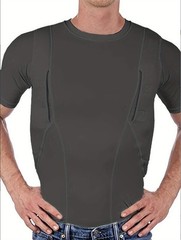Explosive Man’s T-shirt Concealed Hidden Holster Tactical Invisible Carry Tops A