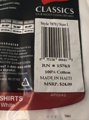 2010 Hanes Classic Tagless 3 pack T-Shirt Comfort Lay Flat Collar Tagless NEW