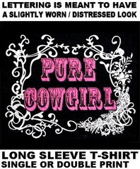 COUNTRY GIRL WESTERN HAT COWGIRL HORSE EQUESTRIAN RODEO LONG SLEEVE T-SHIRT 156