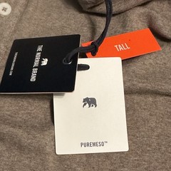 NEW The Normal Brand Puremeso Everyday Henley Taupe Mens Size L-T Long Sleeve