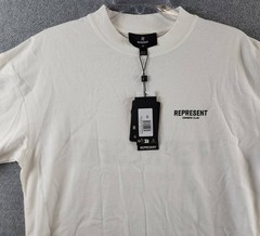 REPRESENT Owners Club Oversized Fit T-Shirt Mens XS Flat White Crewneck Pullover