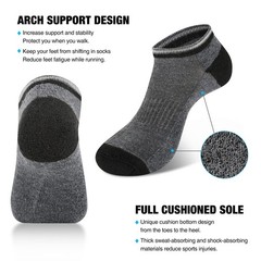 Men’s Black Ankle Socks 10 Pack Low Cut Athletic Size 613