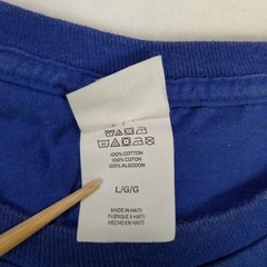 Hanes Blue Authentic Left Chest Pocket Back Eagle Planes Graphic Shirt Men Large