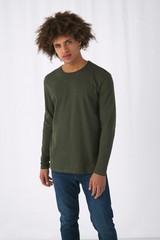 B&C Collection Men’s Long Sleeved T-Shirt TU05T – Crew Neck Plain Cotton Tee