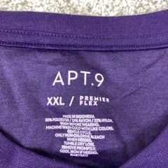 APT9 Premier Flex Henley Men’s XXL Purple Long Sleeve Casual