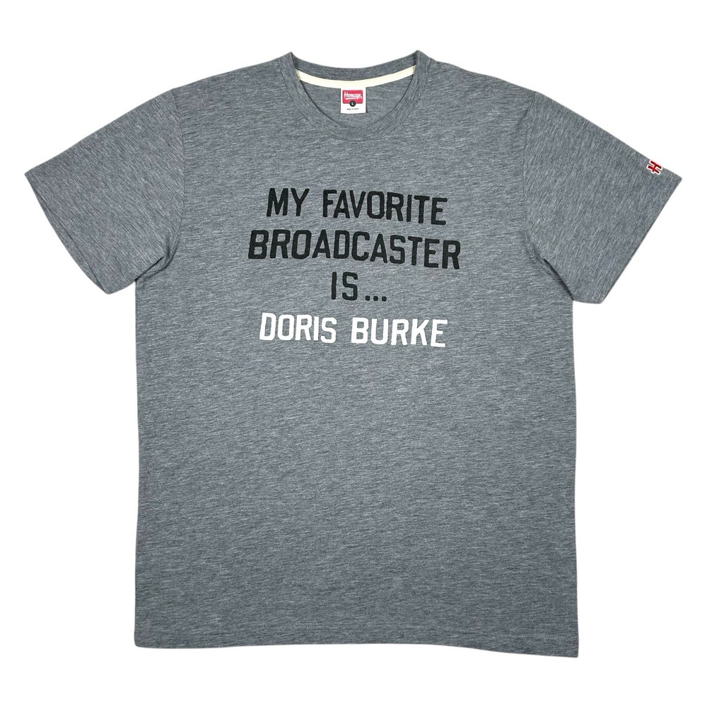 Homage Doris Burke Favorite Broadcaster T Shirt Mens Large NBA Basketball Gray
