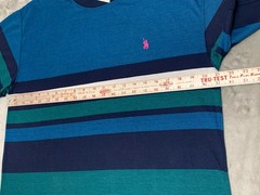 Vintage Shirt Mens Medium Striped Blue Green Knights of Round Table Tee 90’s