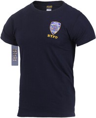 Navy Blue NYPD T-Shirt Official Embroidered Logo Patch NY Police Dept Tee NYC