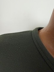 Vintage 90s Ribbed Knit Shirt Men Large V-Neck Minimal Casual Heavy Rayon Blend