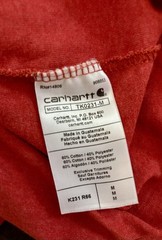 Carhartt Loose Fit Men’s Sz M Red Crew Neck Long Sleeve Logo T-Shirt TK0231-M