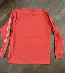 Carhartt Loose Fit Men’s Sz M Red Crew Neck Long Sleeve Logo T-Shirt TK0231-M