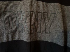 Men’s DKNY Graphic Contrast Paneling Logo Detail Tee Grey