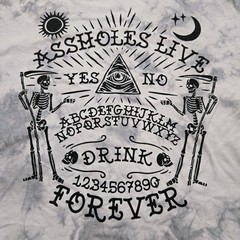 Assholes*s Live Forever Aholes ALF Ouija Board Skeletons Tie Dye Shirt Large