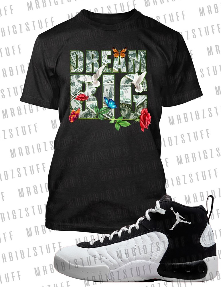 Big Dreams Money Streetwear Tee Shirt Grey Stone 8XL Hip Hop Sport Big and Tall