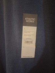 Athletic Works Men’s Blue Heather Cotton Crew Neck T-Shirt Short Sleeve L