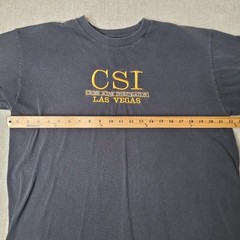 CSI Las Vegas T Shirt Mens L Black Embroidered Crime Scene Investigation TV Show