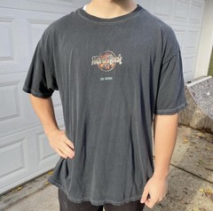 Vintage Y2K Hard Rock Cafe Miami Graphic Short Sleeve T-Shirt Black Mens Large