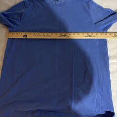 Lands’ End Men’s Bright Blue Crew Neck T-Shirt Size L 95% Cotton 5% Spandex