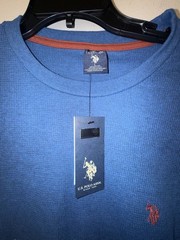 U.S. Polo Assn. Men’s Blue Waffle Knit Long Sleeve Thermal Shirt