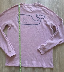 Vineyard Vines Thermal Shirt Men Pink Waffle Knit Stretch Whale Logo Small