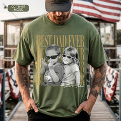 Best Dad Ever kids Photo Shirt Custom Vintage Photo Father’s Day Gift