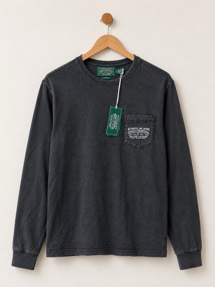 Polo Country Ralph Lauren Long Sleeve Graphic Shirt Men’s Large NWT Gray Black