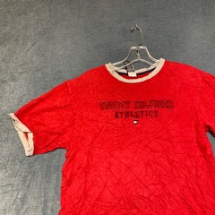 Tommy Hilfiger Athletics T Shirt Mens Large Red Cotton Logo Summer Regular Fit
