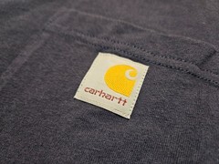 Carhartt K87 Men T-Shirt 3 XL Navy Blue Cotton Loose Fit Workwear Pocket Used