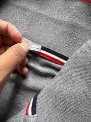 Moncler Maglia Polo Manica Corta Gray Grey T – Shirt Mens Size XL Cotton Pique