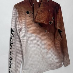 MOJO Sportswear Long Sleeve Hooded Shirt Brown Sport Fishing Men XX-Small