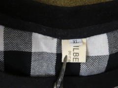 LILBETTER Men’s T-Shirt Black White XL Gingham Plaid Curved Hem Side Zip NWOT