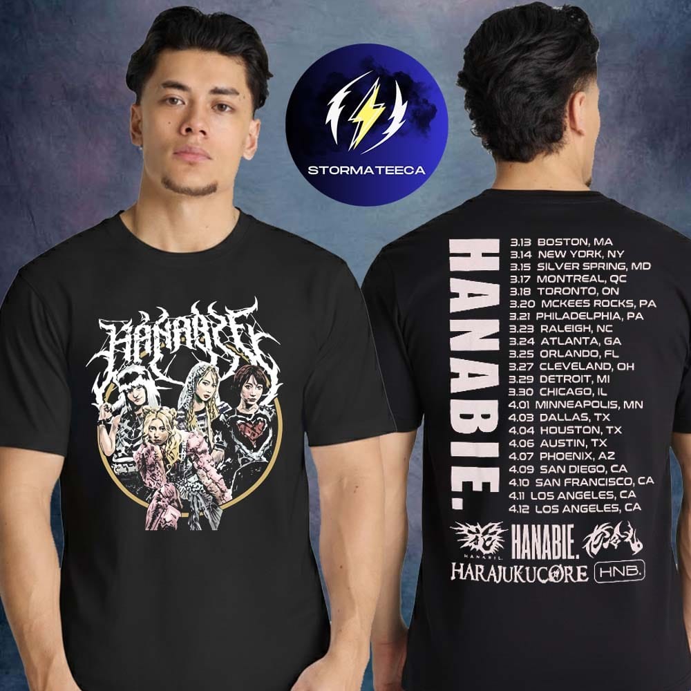 Hanabie@ Merch North America Tour 2026 Band Tour Harajuku Core T-Shirt