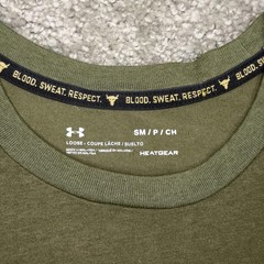 Under Armour Shirt Mens S Green Project Rock Brahma Bull Graphic Tee HeatGear
