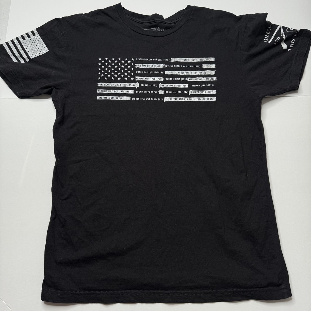 Grunt Style Shirt Mens Small American Flag Military War History Graphic Tee