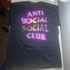 NEW Anti Social Social Club Mens Lava T-Shirt ASSC Tee Black Purple Pink L Large