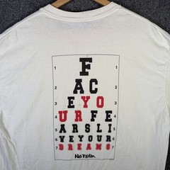 Vintage No Fear Shirt Mens XL White 90s USA Skate Grunge Parody Quote Vision Eye