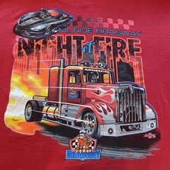 Vintage Drag Racing T-Shirt Mens Large Semi Art Motorsports Hot Rods Muscle Cars