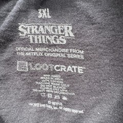 Loot Crate Shirt Mens 3XL Black Stranger Things Graphic Crewneck Cotton Jersey