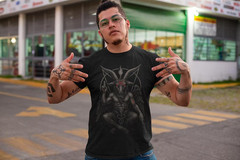Baphomet Goat Satanic T-Shirt Gothic Gift, Occult Pentagram Tee